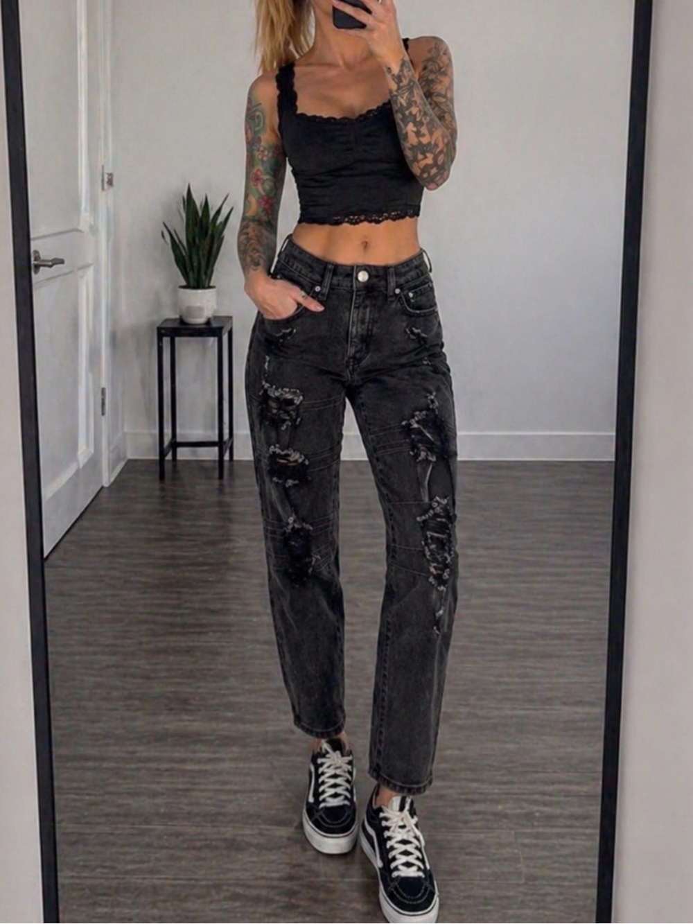 Aeropostale Black High Rise Distressed Jeggings Size 6 Stretch